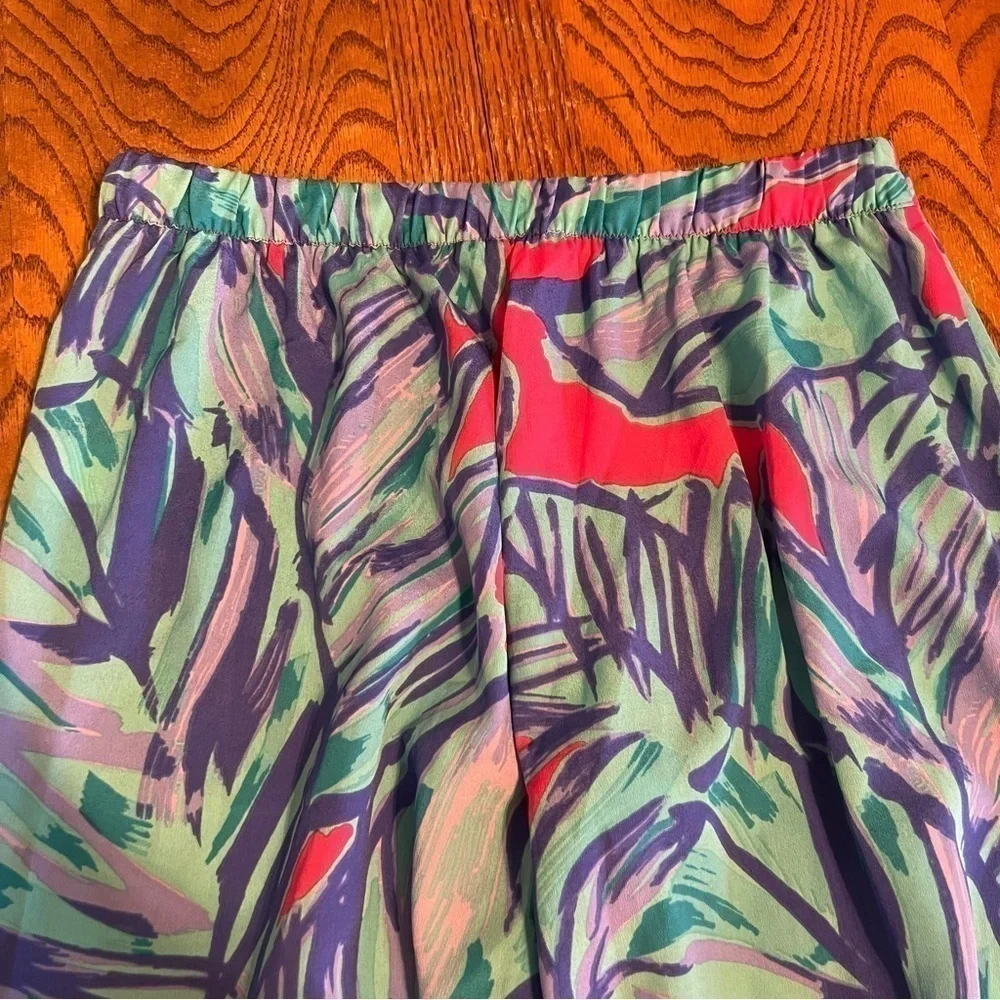 Lilly Pulitzer Graphic Colorful Palazzo Pull-on Pants Sz XS Flowy Lightweight